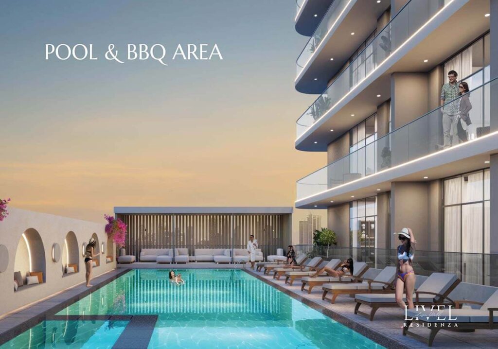 Luxury Apartment Dubai - LIVEL Residenza - Pool & BBQ Area